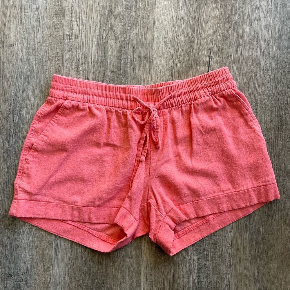 Old Navy Bright Coral Women's Linen Shorts